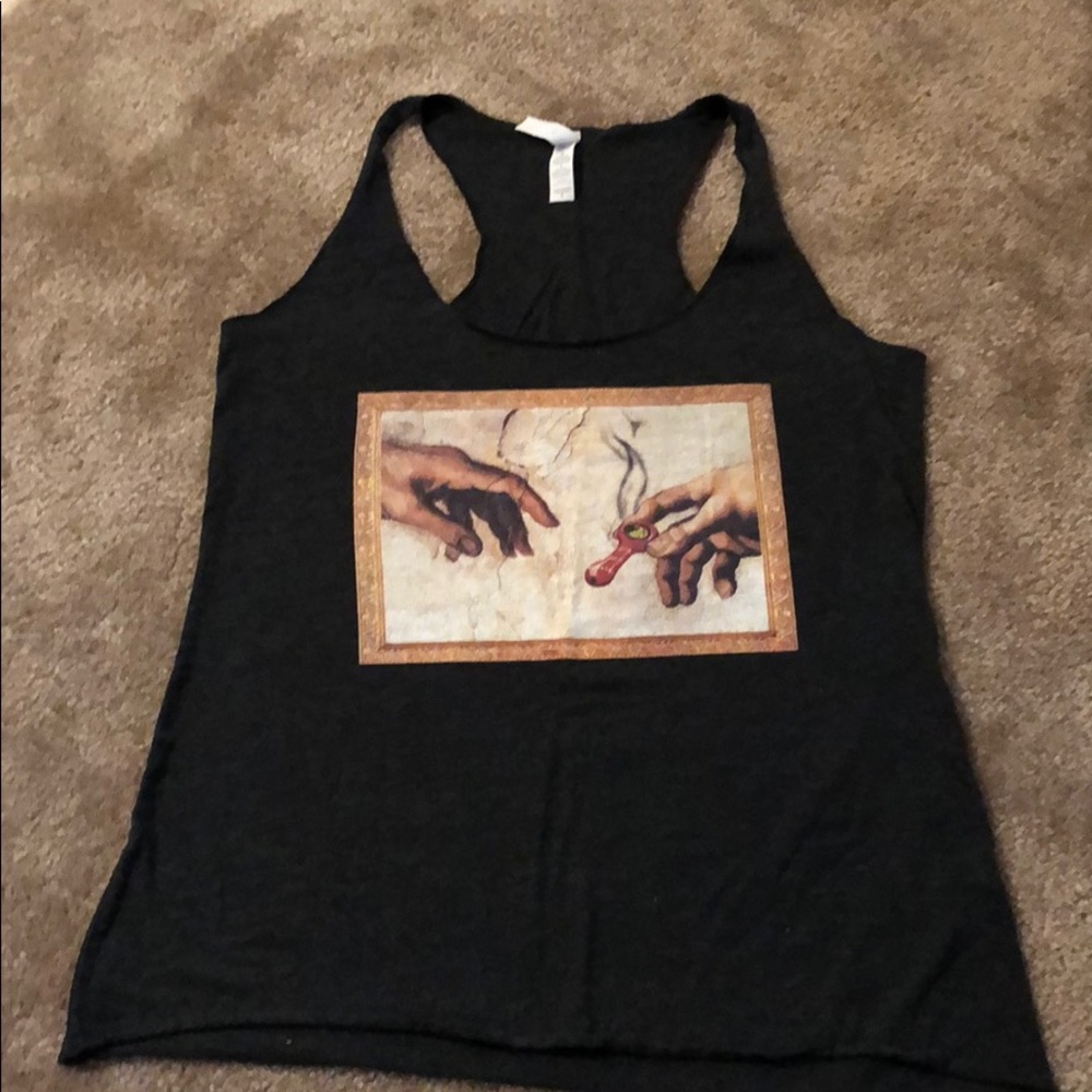 Dark gray racer back tank top